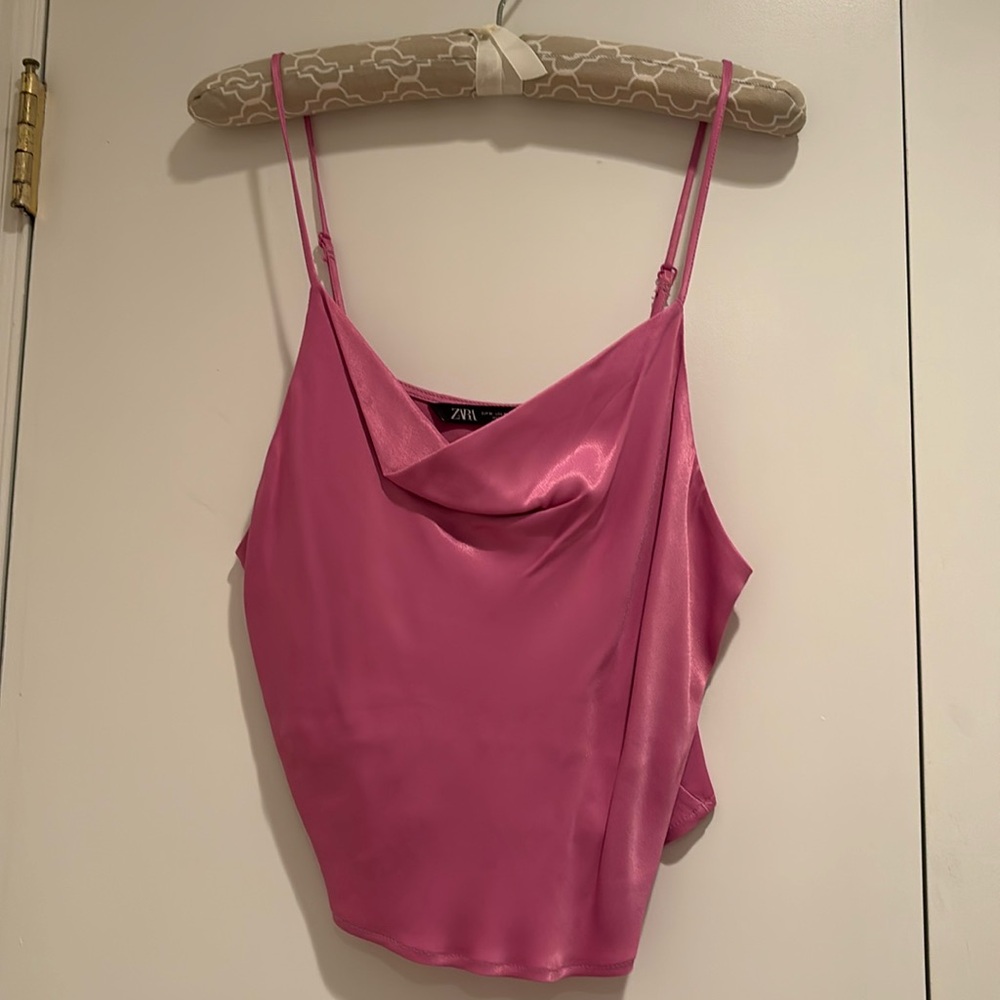 ZARA pink spaghetti string top